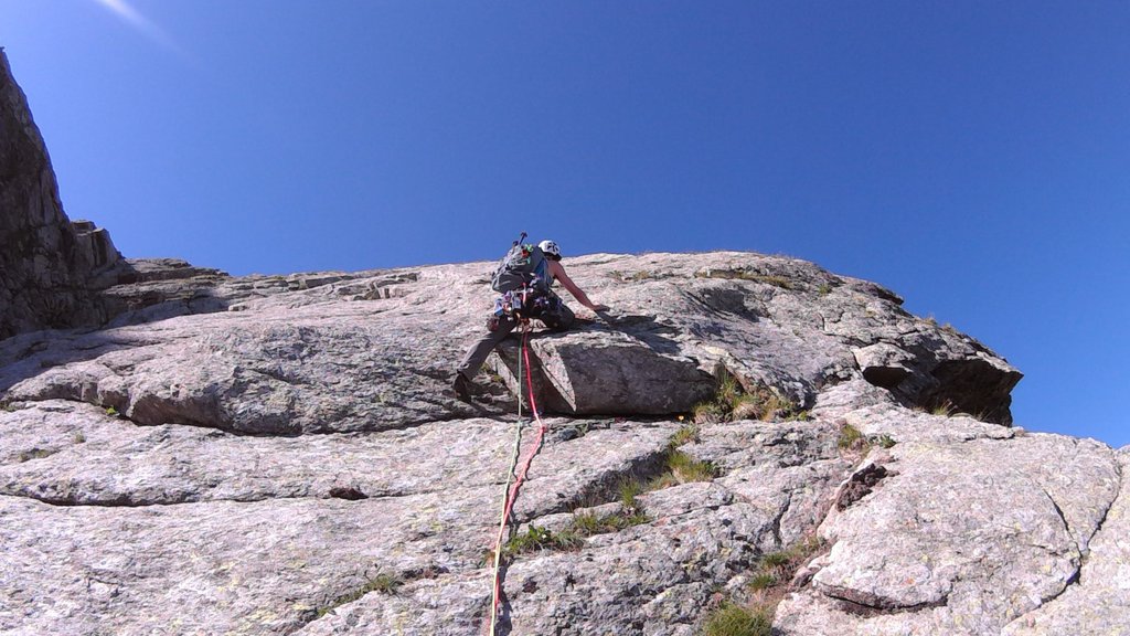 Photo of Crapa del Bèch; Belay on Ibex Skull
