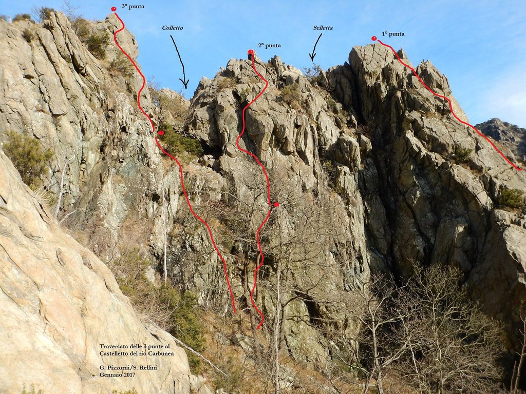 Photo of Traversata delle 3 punte (versante SO al Castelletto del Rio Carbunea)